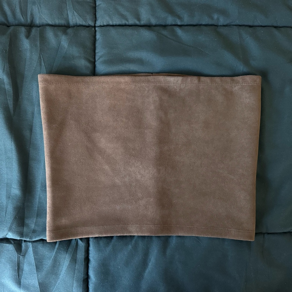 leset gaia cropped faux-suede bandeau tube top in choco brown - Picture 7 of 13